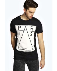 Boohoo Paris Mono Printed T Shirt