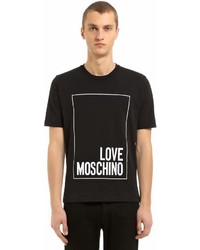Love Moschino Box Logo Printed Cotton Jersey T Shirt