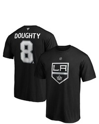 FANATICS Branded Drew Doughty Black Los Angeles Kings Authentic Stack Name Number Team T Shirt