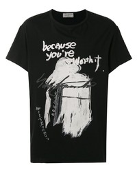 Yohji Yamamoto Brush Stroke Print T Shirt
