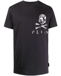 Philipp Plein Camouflage Skull Print Cotton T Shirt