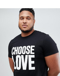 Help Refugees Choose Love Plus T Shirt In Black Organic Cotton