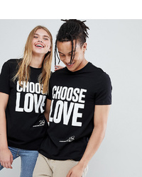 Help Refugees Choose Love T Shirt In Black Organic Cotton