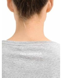 Karl Lagerfeld Choupette Printed Cotton Jersey T Shirt