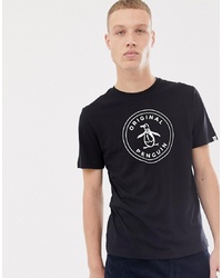Original Penguin Circle Logo T Shirt In Black