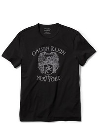 Calvin Klein Classic Fit Flocked Crest Graphic Print T Shirt