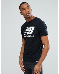 New Balance Classic Logo T Shirt In Black Mt63554 Bk