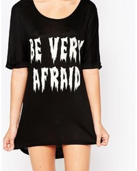 Asos Collection Halloween Be Very Afraid Glow In The Dark Oversized Tee