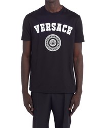 Versace First Line Collegiate Logo Graphic Tee In Black At Nordstrom