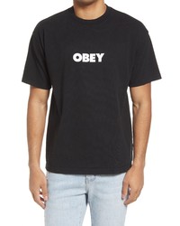 Obey Cotton Graphic Logo Tee In Pigt Faded Black At Nordstrom