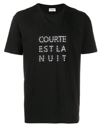 Saint Laurent Courte Est La Nuit Print T Shirt