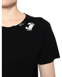Saint Laurent Crab Sl Printed Cotton Jersey T Shirt