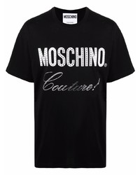 Moschino Crystal Embellished Cotton T Shirt