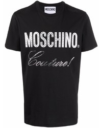 Moschino Crystal Embellished Logo T Shirt