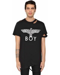 Boy London Destroyed Logo Printed Jersey T Shirt