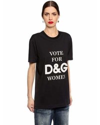 Dolce & Gabbana Dg Printed Cotton Jersey T Shirt