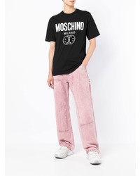 Moschino Double Smile Logo Print T Shirt