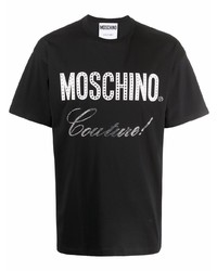 Moschino Embellished Logo Print Short Sleeve T Shirt