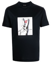 Emporio Armani Emoji Freedom Print T Shirt