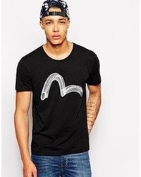 Evisu T Shirt Wire Seagull Logo Black