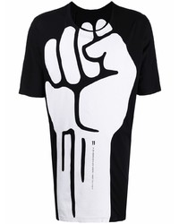 11 By Boris Bidjan Saberi Fist Print Cotton T Shirt