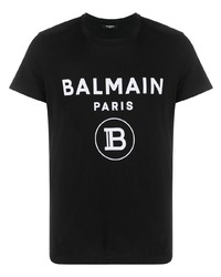 Balmain Flocked Logo T Shirt