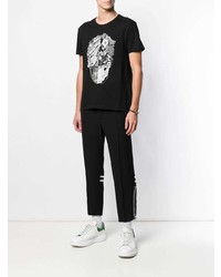 Alexander McQueen Floral Skull Print T Shirt
