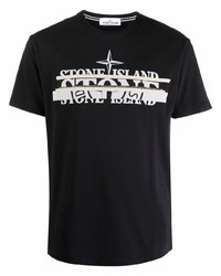 Stone Island Fragted Logo Print T Shirt