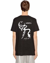 RtA Gothic Skull Print Cotton Jersey T Shirt