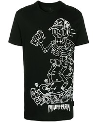 Philipp Plein Graphic Skeleton Print T Shirt
