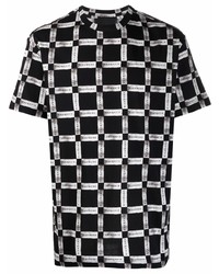 John Richmond Grid Print Short Sleeved T Shirt