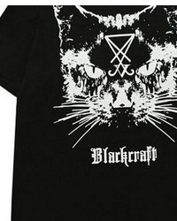 Harajuku Lovers Harajuku Style Loose Fit Cat Print Black T Shirt