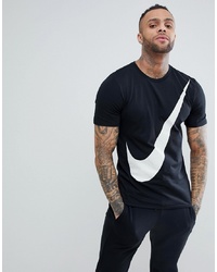 Nike Hybrid T Shirt With Large Swoosh In Black 891871 010
