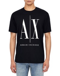 Armani Exchange Icon Logo Cotton Graphic Tee In Navy At Nordstrom