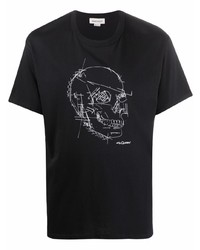 Alexander McQueen Illustrated Skull Print T Shirt