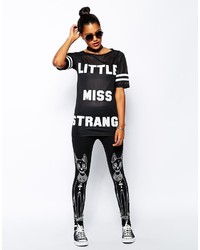 Little Miss Kill Star Mesh T Shirt With Strange Print