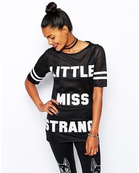 Little Miss Kill Star Mesh T Shirt With Strange Print
