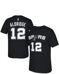 adidas Lamarcus Aldridge San Antonio Spurs Black Net Number T Shirt
