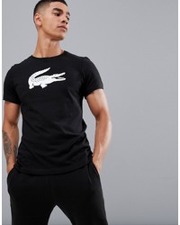Lacoste Sport Large Croc Logo T Shirt In Black