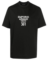 Emporio Armani Logo Print Cotton T Shirt