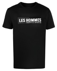Les Hommes Logo Print Cotton T Shirt