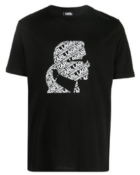 Karl Lagerfeld Logo Print Cotton T Shirt