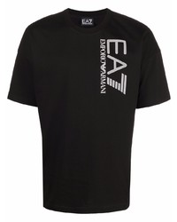 Ea7 Emporio Armani Logo Print Cotton T Shirt