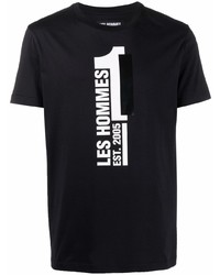 Les Hommes Logo Print Cotton T Shirt