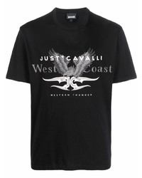 Just Cavalli Logo Print Cotton T Shirt