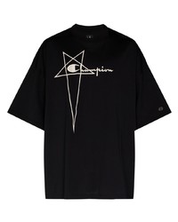Rick Owens DRKSHDW Logo Print Cotton T Shirt