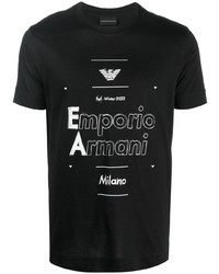 Emporio Armani Logo Print Cotton T Shirt
