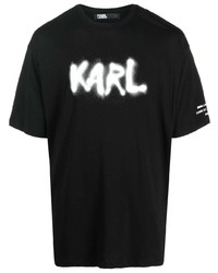 Karl Lagerfeld Logo Print Cotton T Shirt