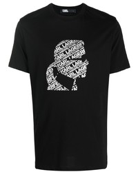 Karl Lagerfeld Logo Print Cotton T Shirt