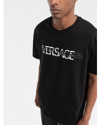 Versace Logo Print Crew Neck T Shirt